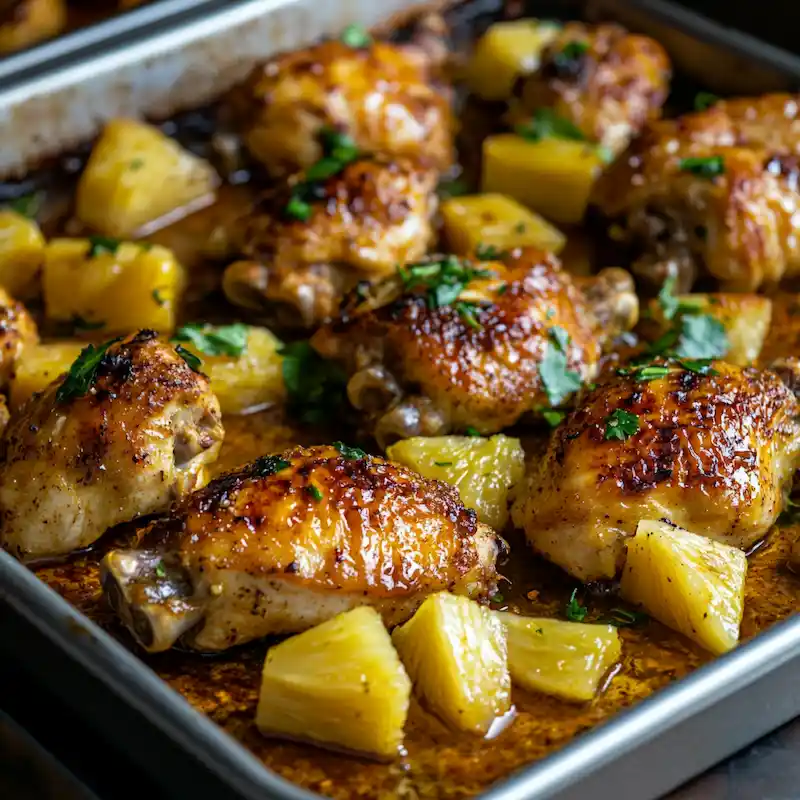 roasted hawaiian chicken sheet pan